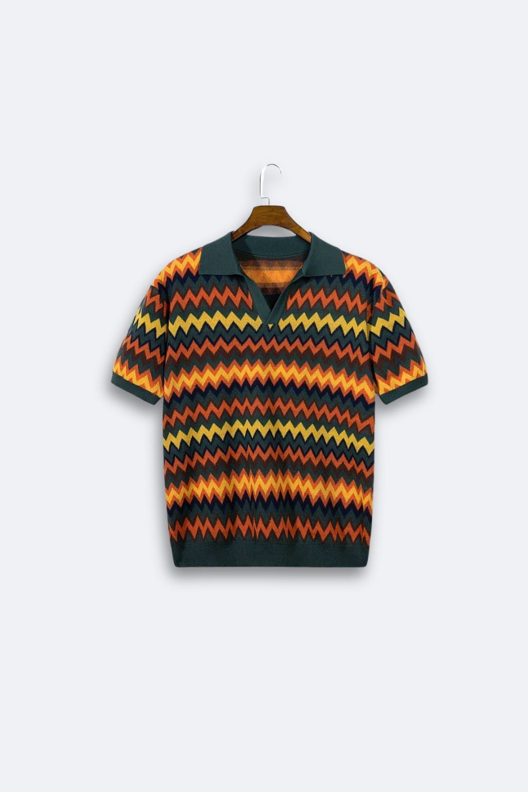 Pull rétro stylé avec motif zigzag tendance