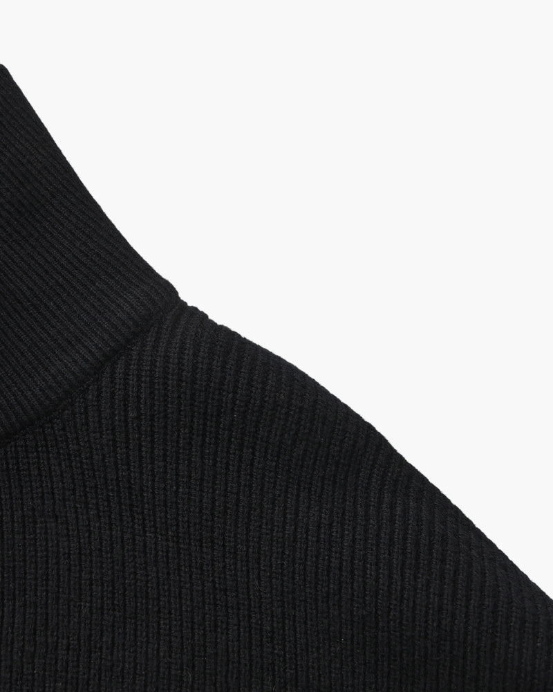 Pull en laine pour homme à col zippé, côtelé, style smart casual, automne