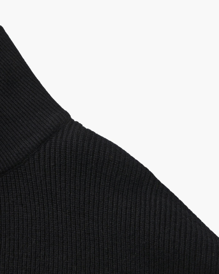 Pull en laine pour homme à col zippé, côtelé, style smart casual, automne