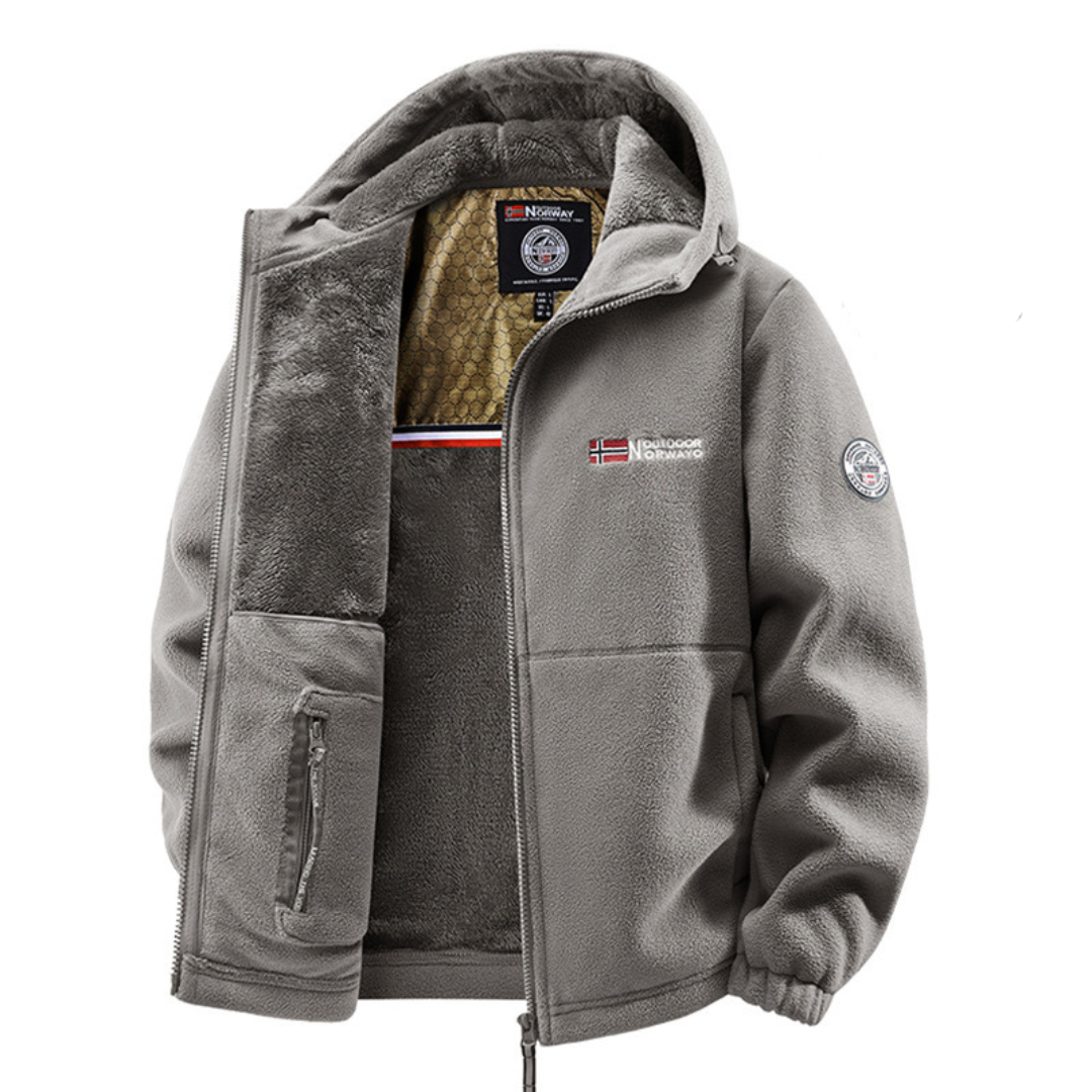 Warm men's winter hooded windproof jacket for autumn