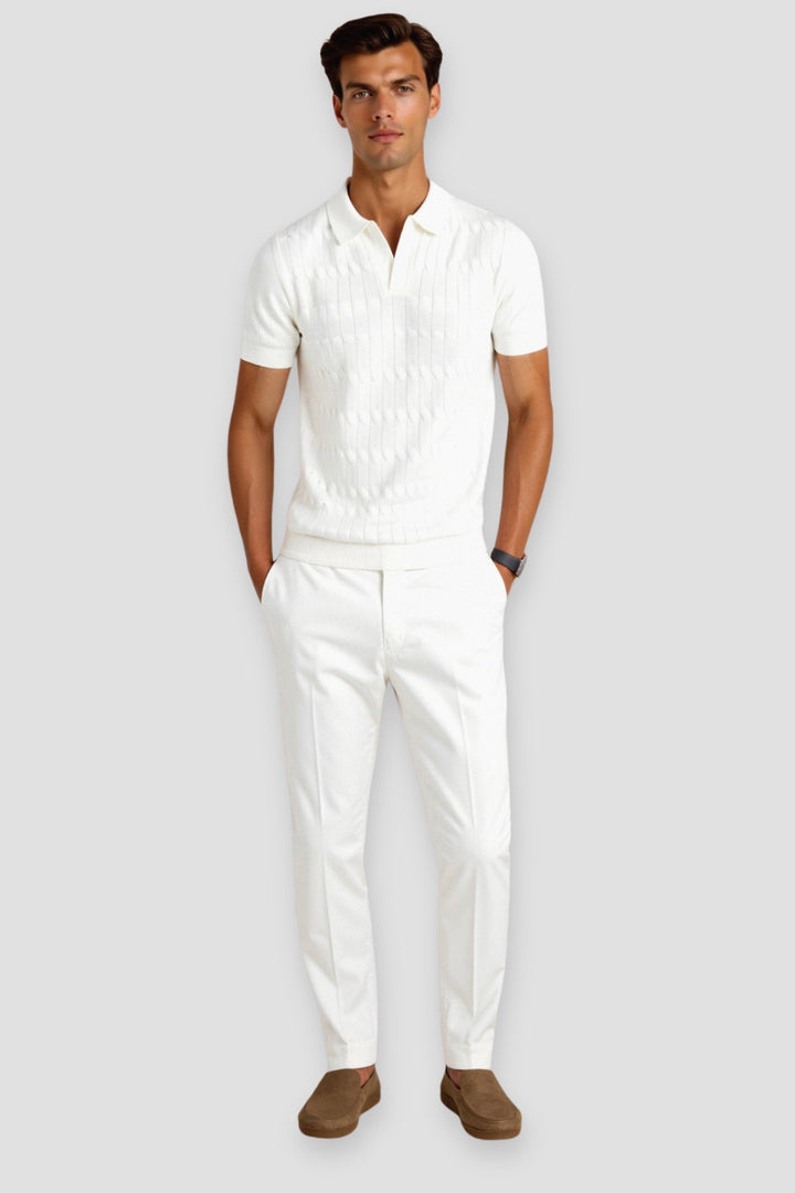 Elegant men's white polo shirt - Timeless style and comfort