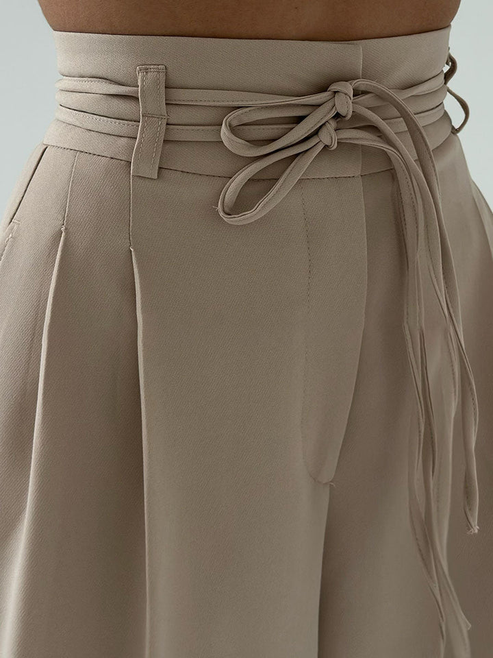 Women's wide-leg viscose trousers for autumn