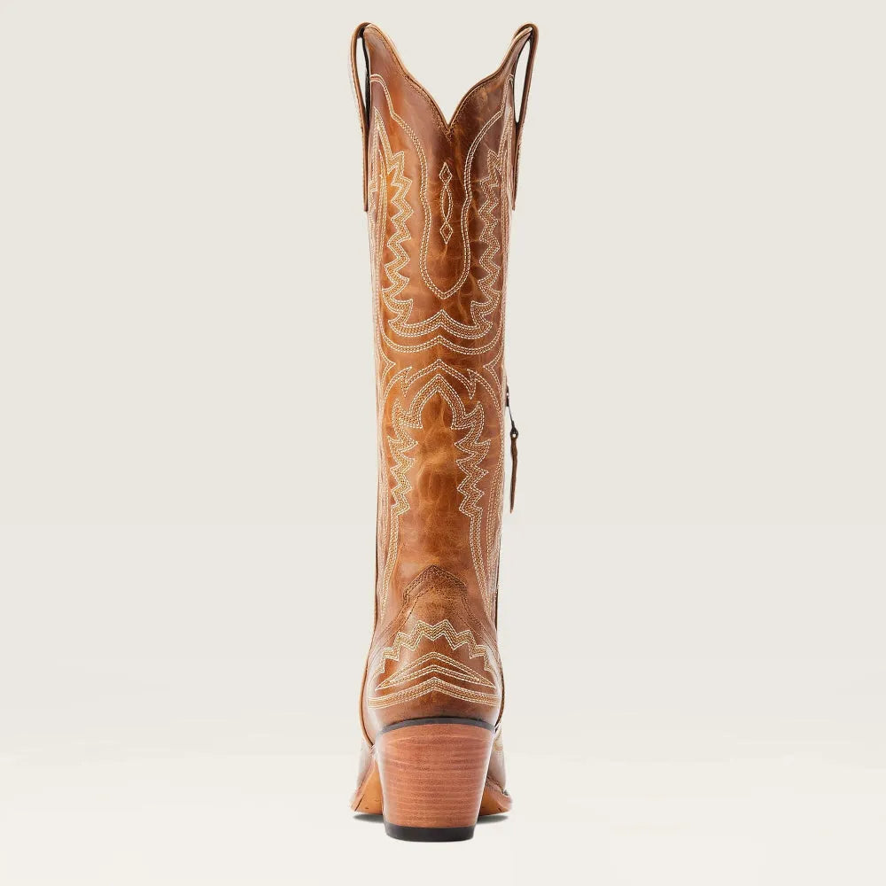 Bottes western femme en daim brodé avec talon cubain, style cowboy pour l’automne