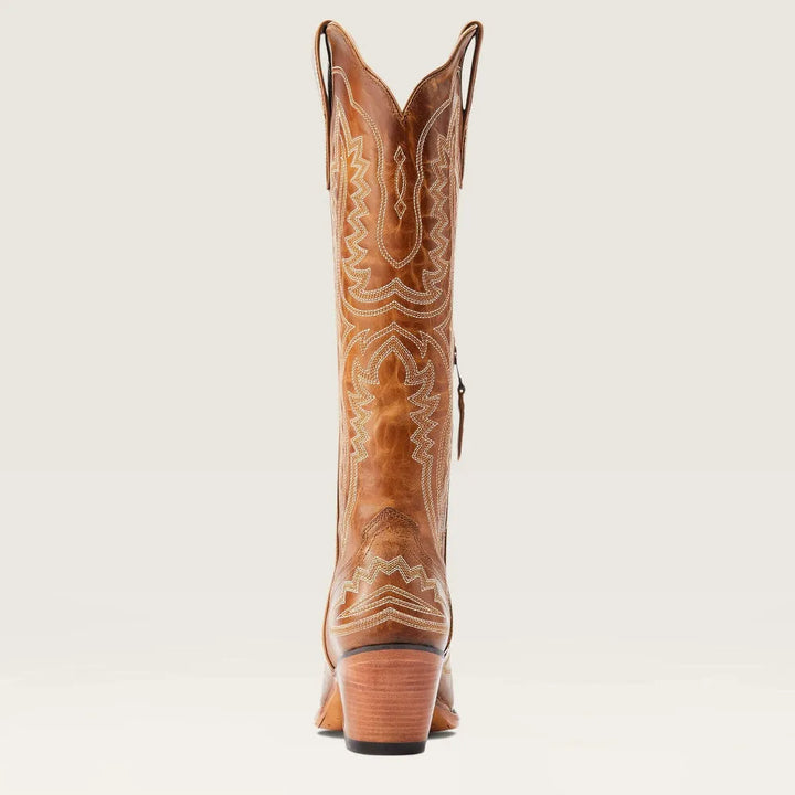 Bottes western femme en daim brodé avec talon cubain, style cowboy pour l’automne