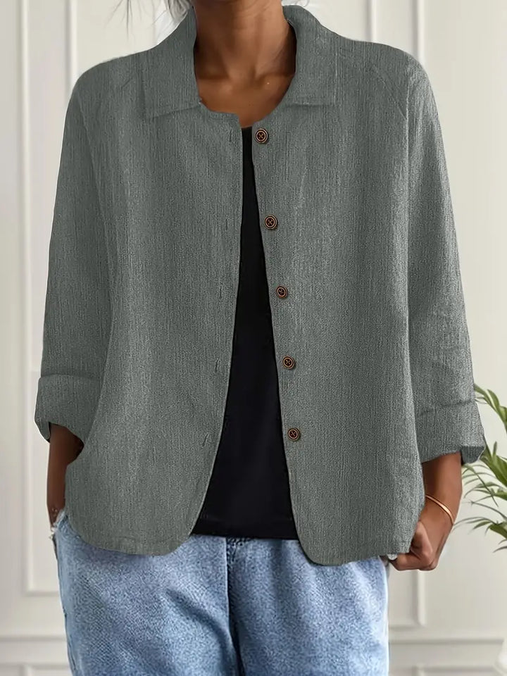 Lightweight women's cotton shirt cardigan, button-up autumn vest