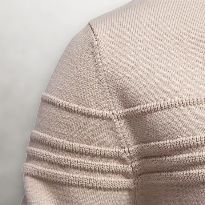 Pull en laine pour homme à col rond côtelé, style décontracté d’automne