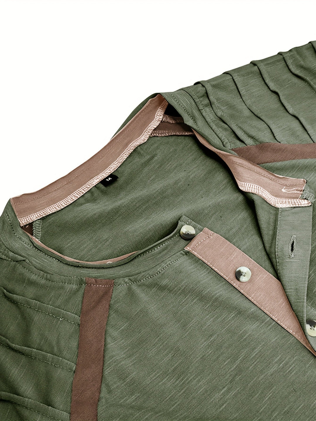 T-shirt Henley Vintage Élégant avec Manches Longues Confortables