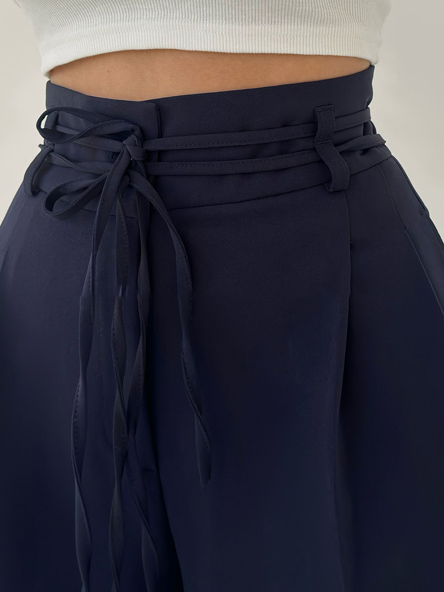 Women's wide-leg viscose trousers for autumn