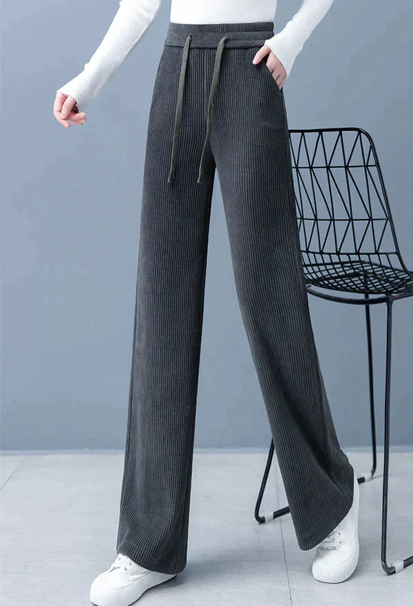Fashionable beaded pants with a practical drawstring