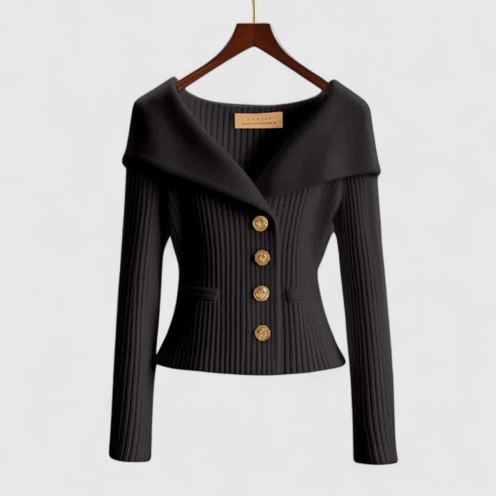 Gilet ajusté pour femme à col large pour l'automne, pour des tenues élégantes