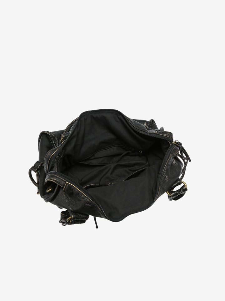 Women's leather bag for work and laptop, autumn urban style