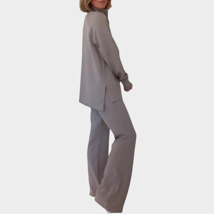 Ensemble de survêtement en maille pour femme, deux pièces, automne