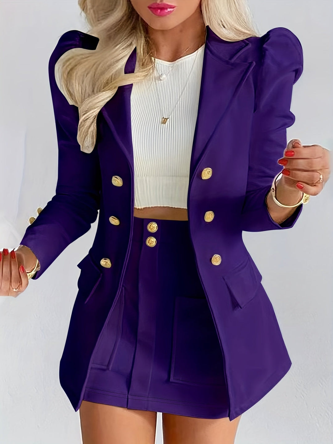 Kaelis | Chic Blazer Set for Women with Elegant Blazer, Long Sleeves, and Matching Mini Skirt for a Refined Look