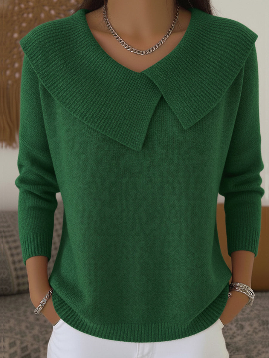 Pull femme en maille à col rond pour l'automne, pour des tenues quotidiennes