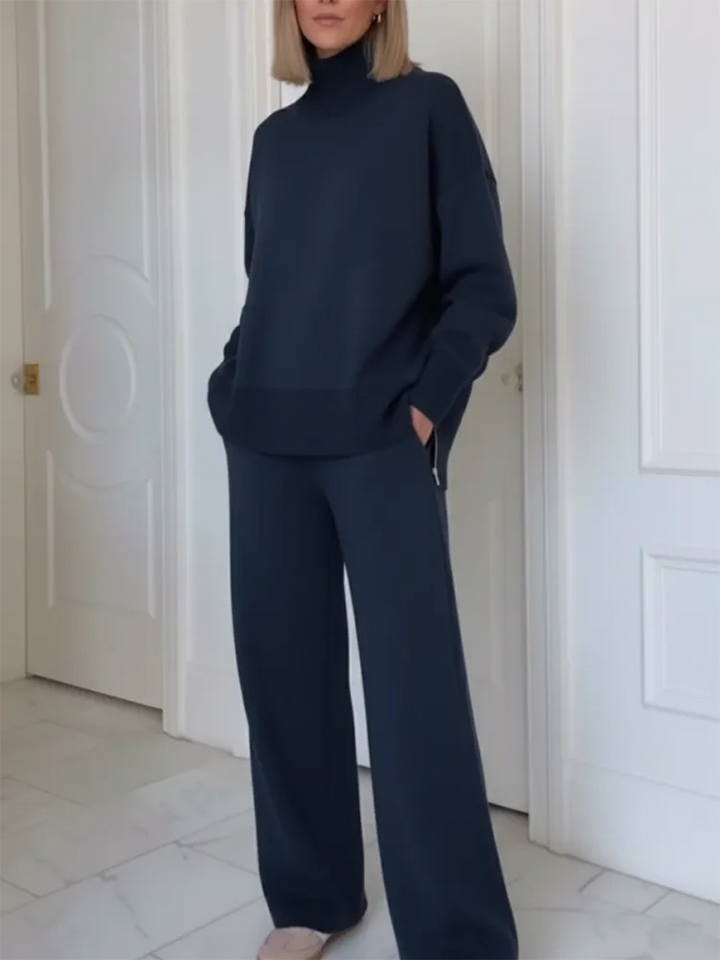 Women's cotton tracksuit set, straight-leg pants, autumn collection