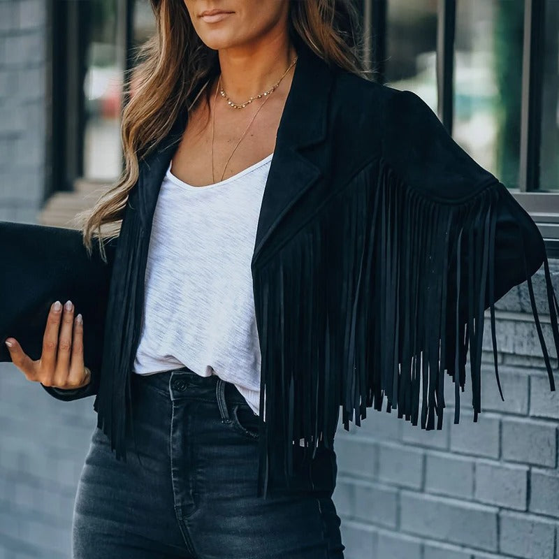 Veste à franges femme élégante et confortable pour l’été et l’automne