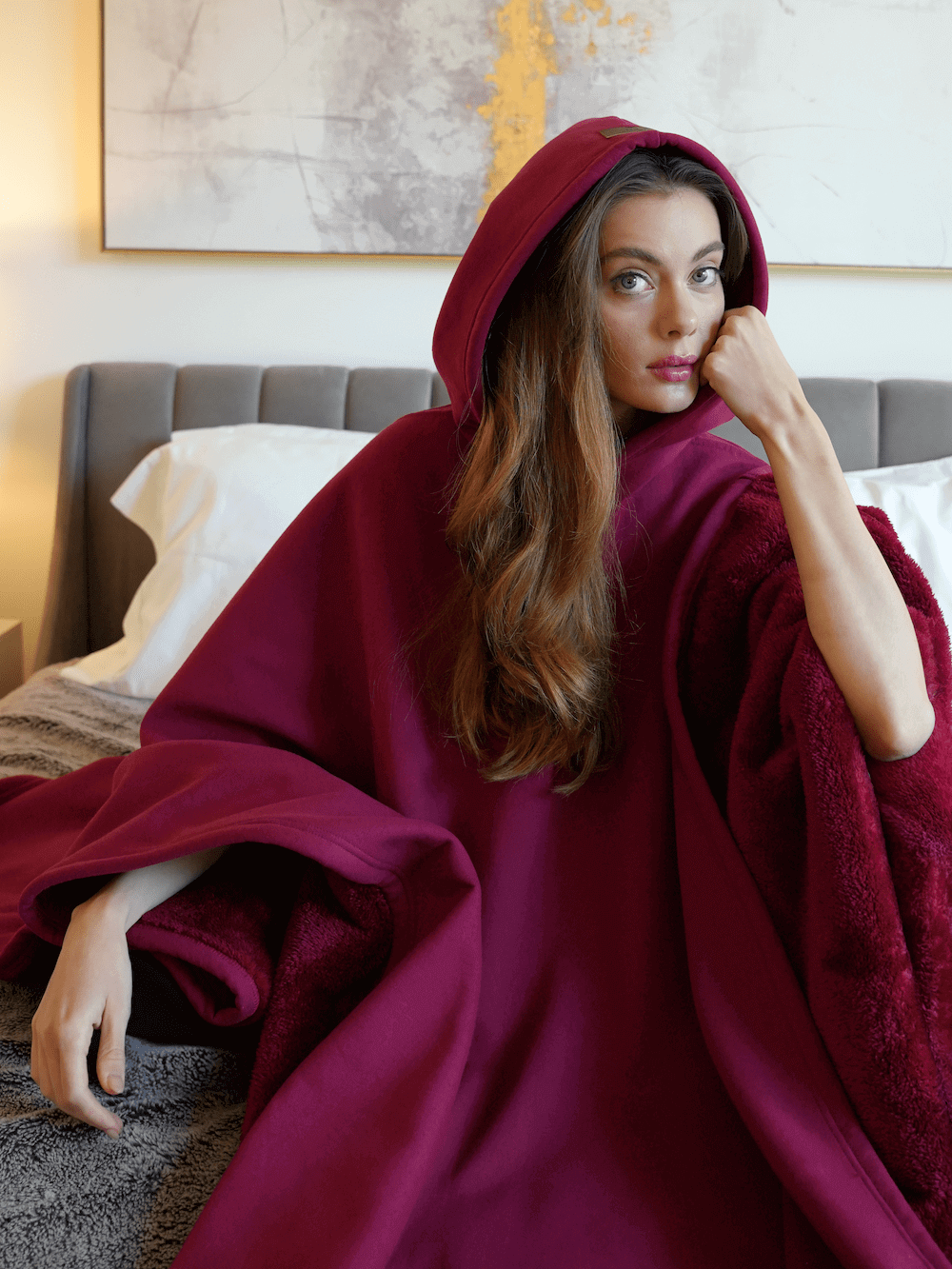 Couverture à capuche oversize pour femme, plaid portable pour la fin de l’été et l’automne