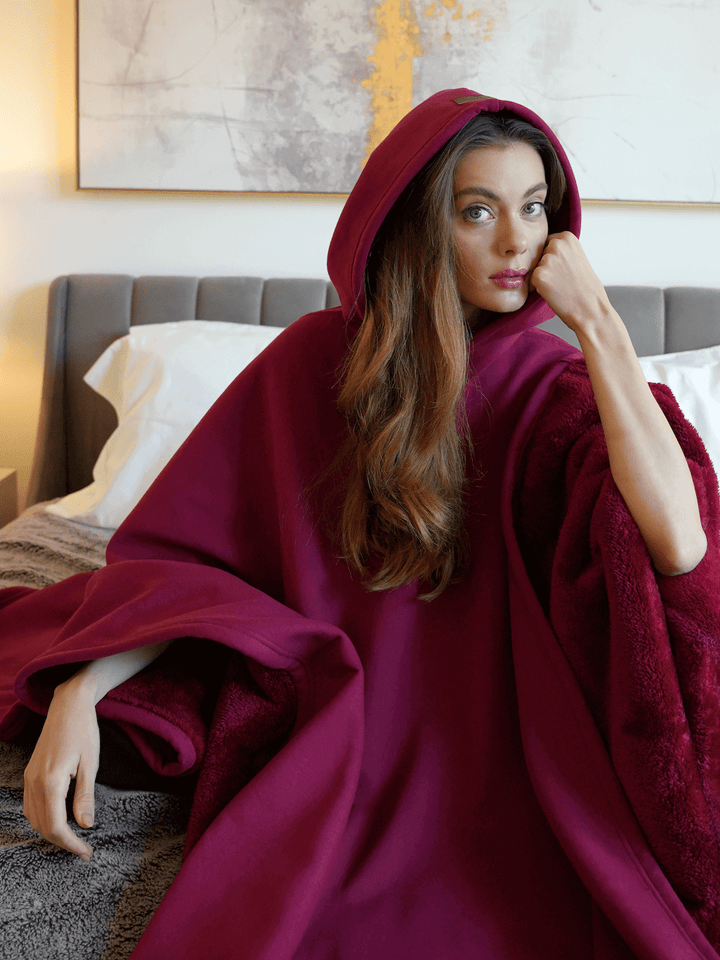 Couverture à capuche oversize pour femme, plaid portable pour la fin de l’été et l’automne
