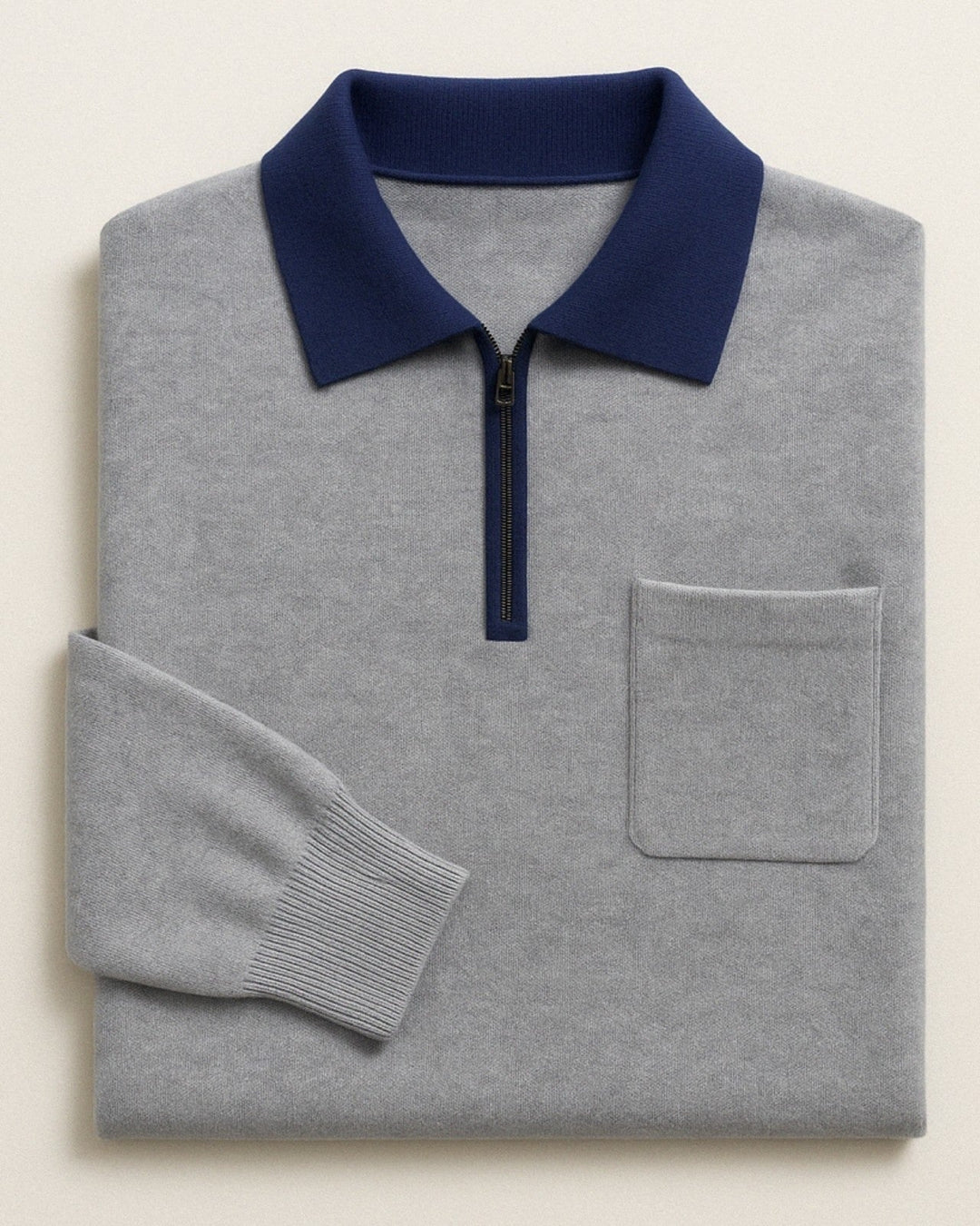 Pull en cachemire pour homme à col zippé, élégant pour l’automne