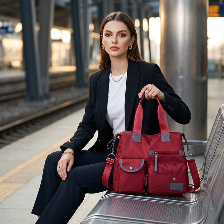 Sac cabas pour femme en nylon, imperméable et spacieux, pour le travail, automne