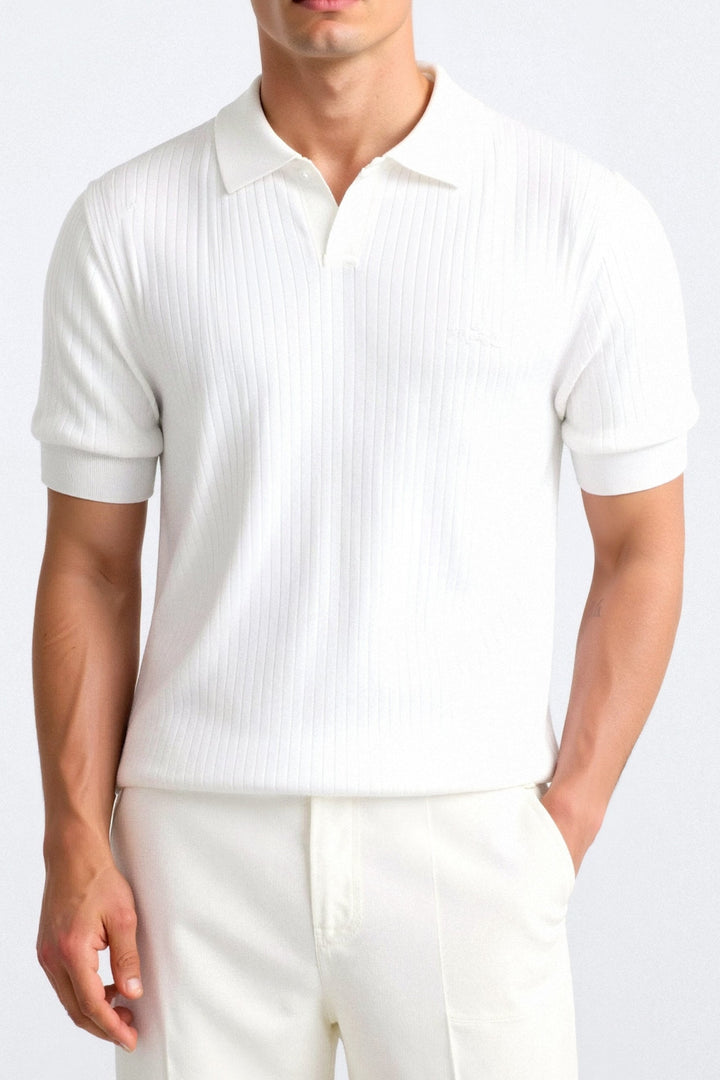 Polo côtelé à manches courtes pour hommes - Élégant et intemporel pour toutes les occasions