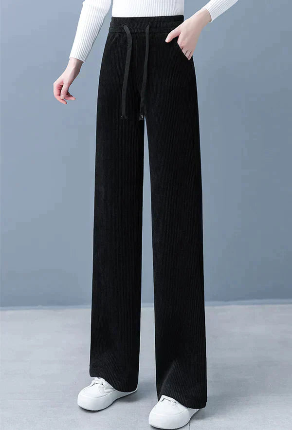 Fashionable beaded pants with a practical drawstring