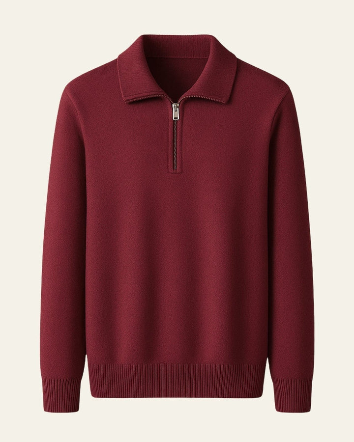 Pull homme en cachemire à fermeture éclair pour l’automne et les journées fraîches, style smart casual