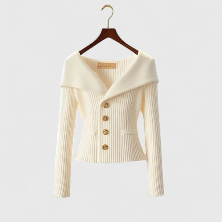 Gilet ajusté pour femme à col large pour l'automne, pour des tenues élégantes