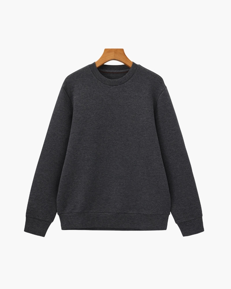 Men’s classic plain cotton sweatshirt with a crew neck, for autumn