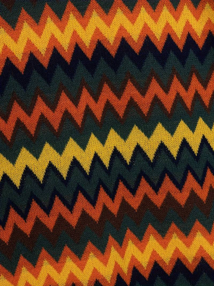 Pull rétro stylé avec motif zigzag tendance