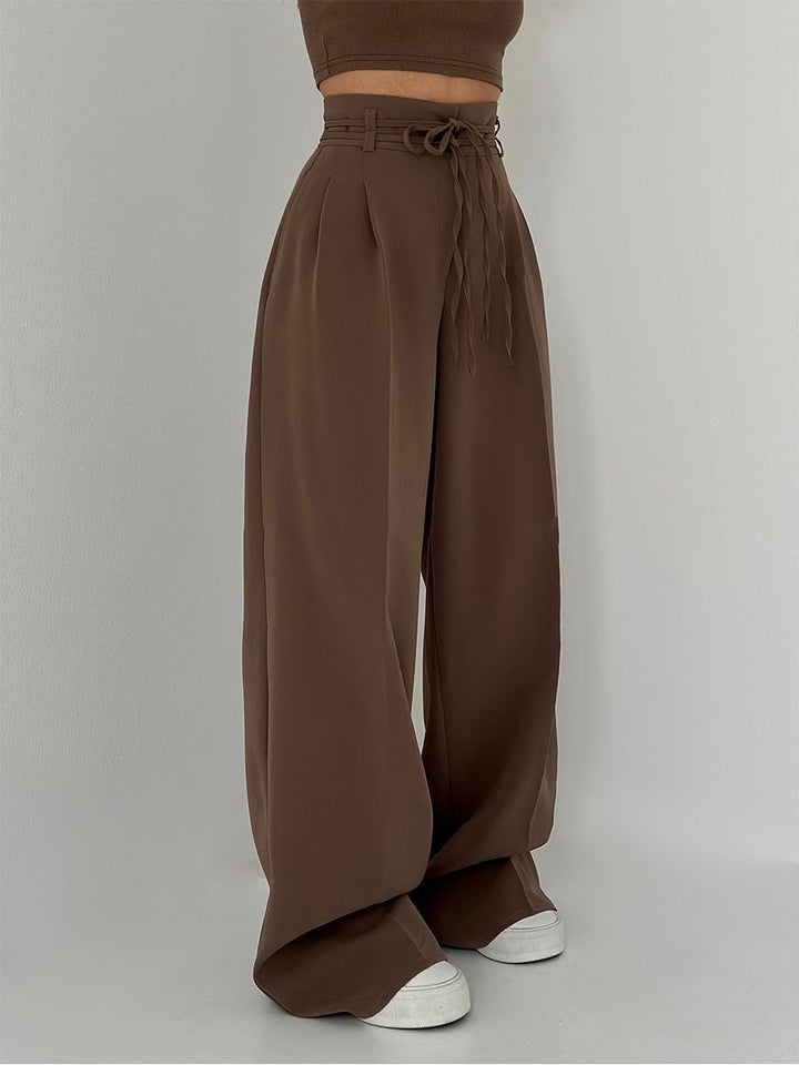 Women's wide-leg viscose trousers for autumn