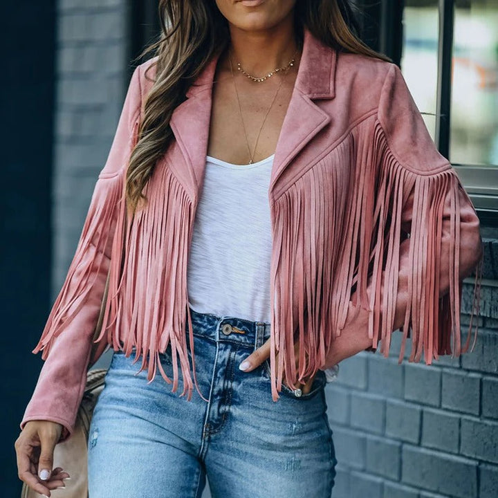 Veste à franges femme élégante et confortable pour l’été et l’automne