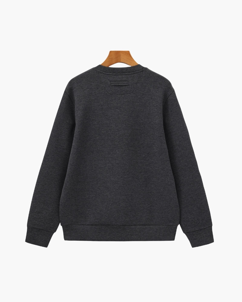 Men’s classic plain cotton sweatshirt with a crew neck, for autumn