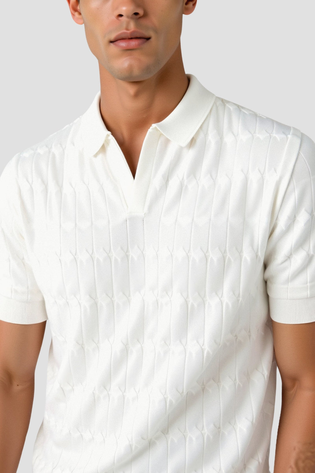 Elegant men's white polo shirt - Timeless style and comfort