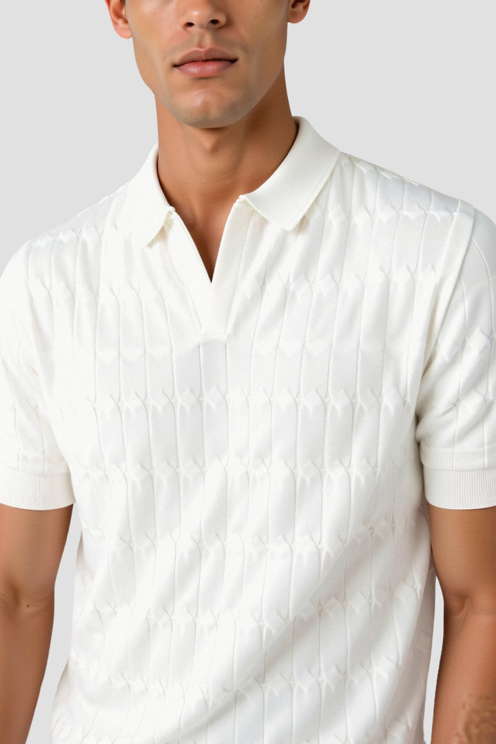 Elegant men's white polo shirt - Timeless style and comfort