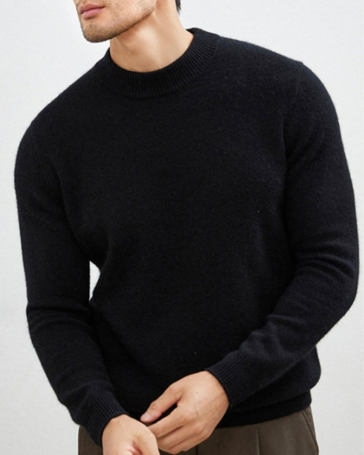 Pull tricoté ajusté en laine pour homme, col roulé, élégant pour l’automne