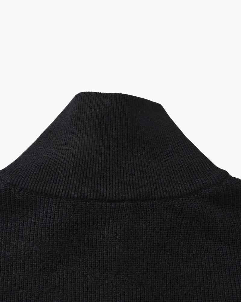 Pull en laine pour homme à col zippé, côtelé, style smart casual, automne