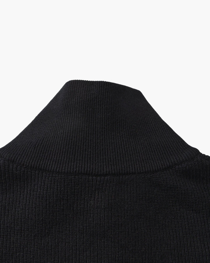 Pull en laine pour homme à col zippé, côtelé, style smart casual, automne
