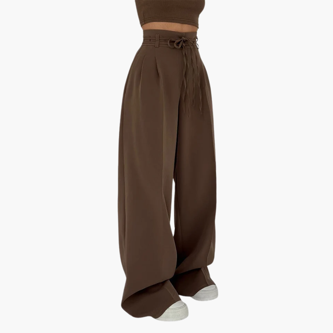 Women's wide-leg viscose trousers for autumn