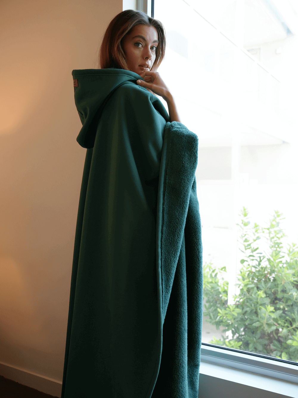 Couverture à capuche oversize pour femme, plaid portable pour la fin de l’été et l’automne
