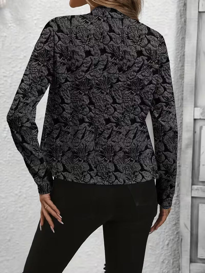 Blazer femme à imprimé floral, veste cintrée ouverte à col structuré élégante pour l'automne