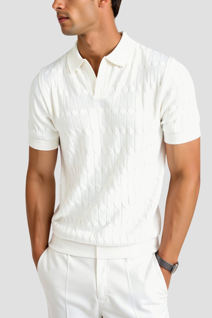 Elegant men's white polo shirt - Timeless style and comfort