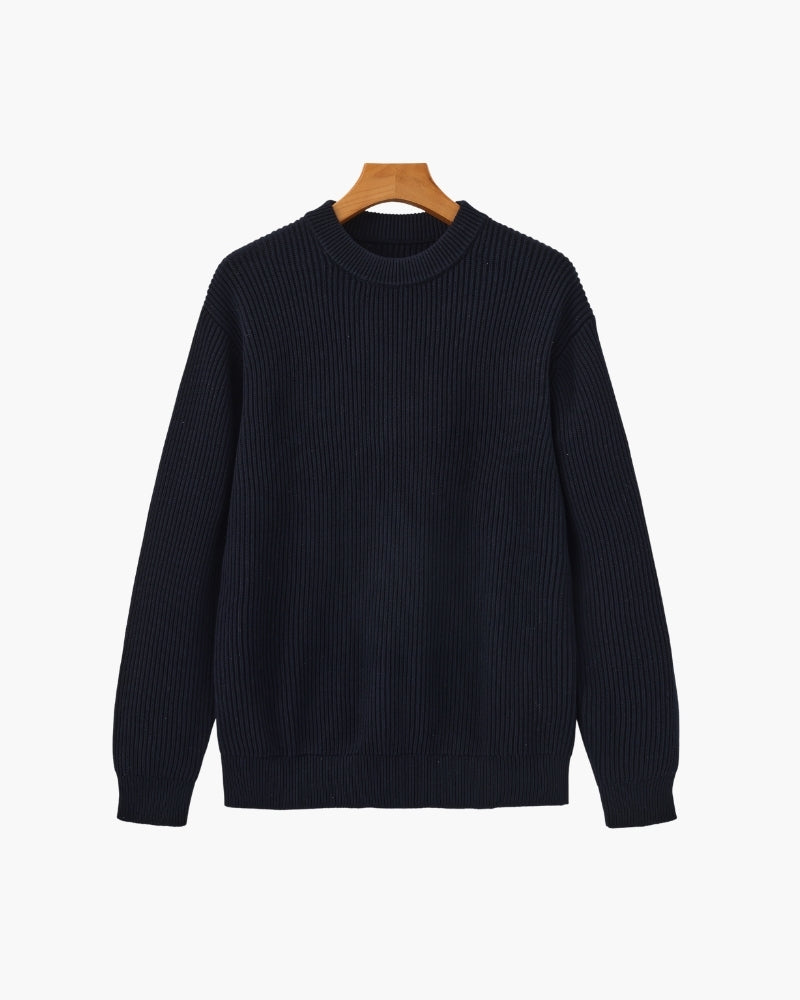 Pull homme en coton à col rond, à rayures, en maille pour l’automne
