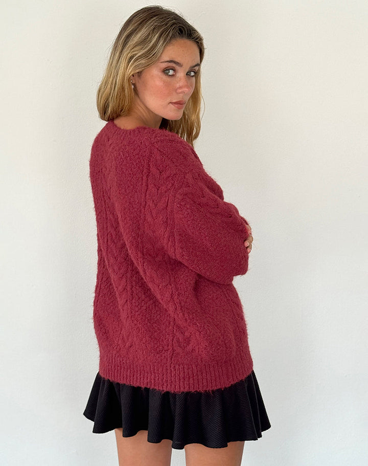 Giselotte - Cardigan Tricot Confortable avec Boutons en Perles Élégants pour un Look Chic