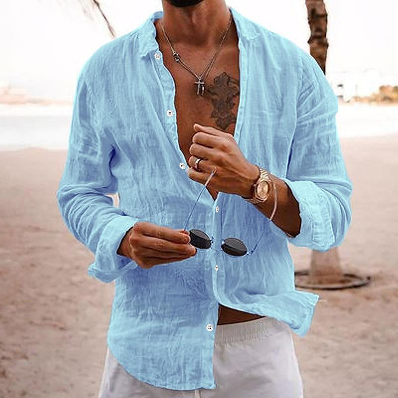Elegant and Breathable Cactus Linen Shirt for Men for a Fresh and Comfortable Look