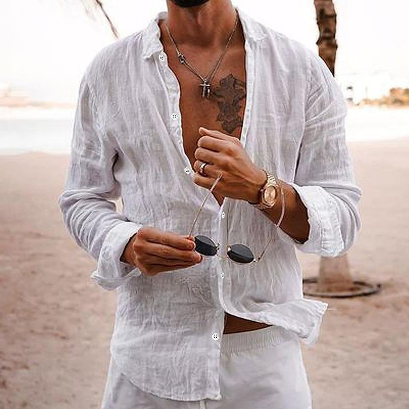 Elegant and Breathable Cactus Linen Shirt for Men for a Fresh and Comfortable Look