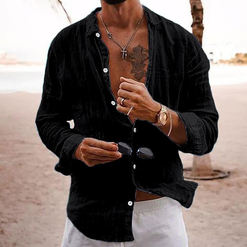 Elegant and Breathable Cactus Linen Shirt for Men for a Fresh and Comfortable Look