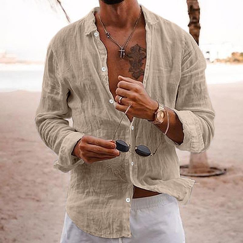 Elegant and Breathable Cactus Linen Shirt for Men for a Fresh and Comfortable Look