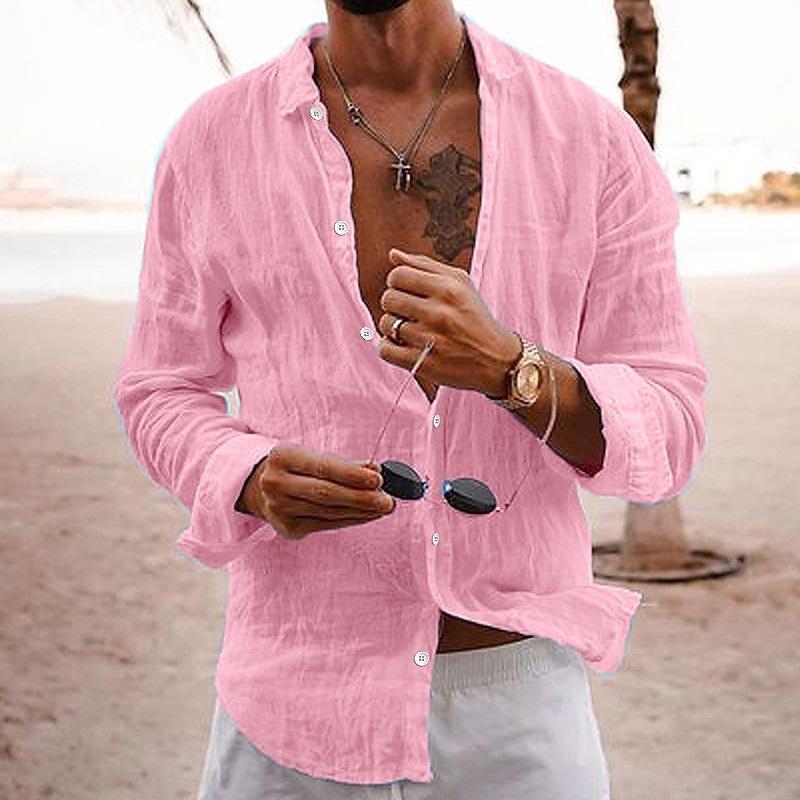 Elegant and Breathable Cactus Linen Shirt for Men for a Fresh and Comfortable Look