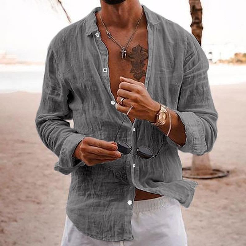 Elegant and Breathable Cactus Linen Shirt for Men for a Fresh and Comfortable Look